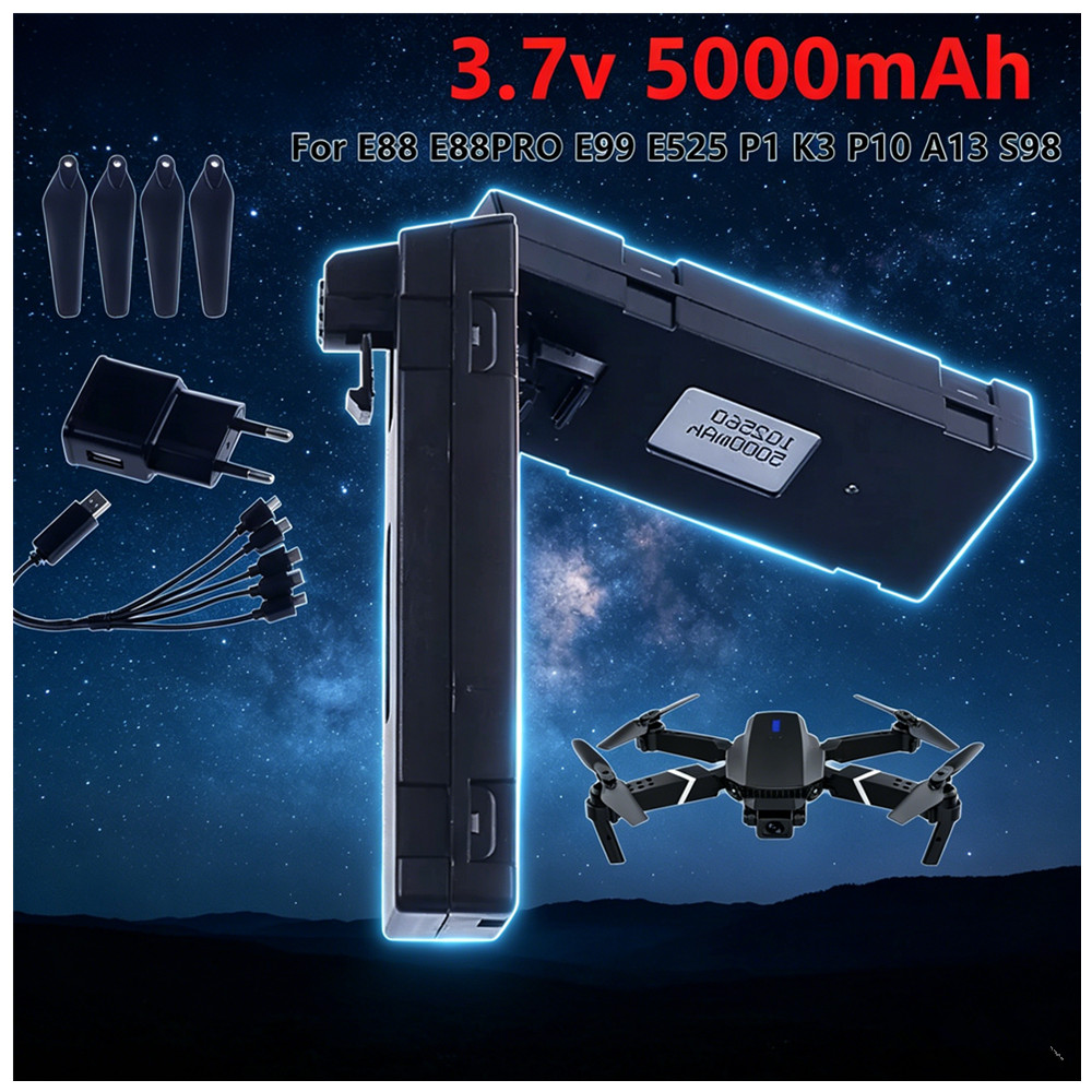 Drone Rc E99 Pro - 3.7V 5000mAh Oplaadbare Li-ion Batterij Of