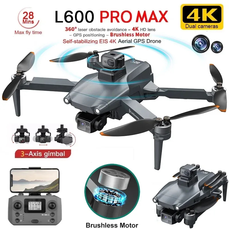 Dron Rc Quadcopter - L600 PRO MAX GPS Drone Professionele