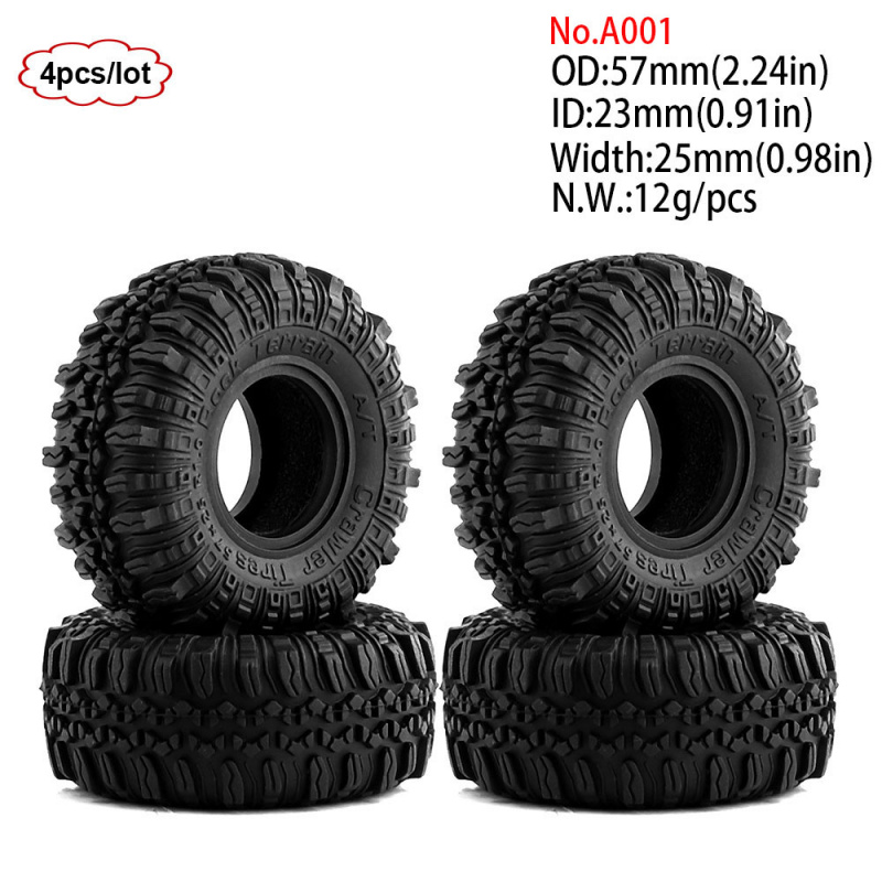 4 stuks 1.0 inch 57-67mm RC Cr - Rc Rock Crawler recensie en prijs